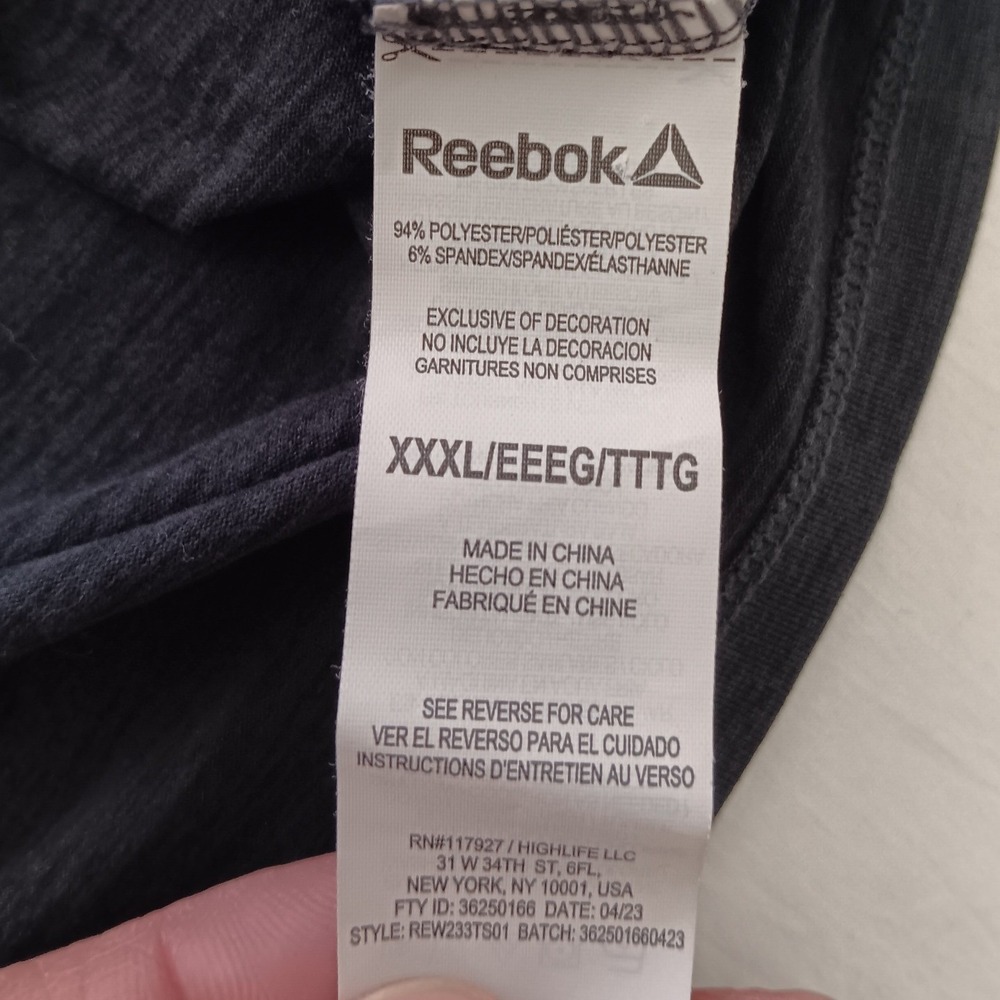 Reebok Women's XXXL 3X Athletic T Shirt Short Sleeve Performance Black - Picture 7 of 9